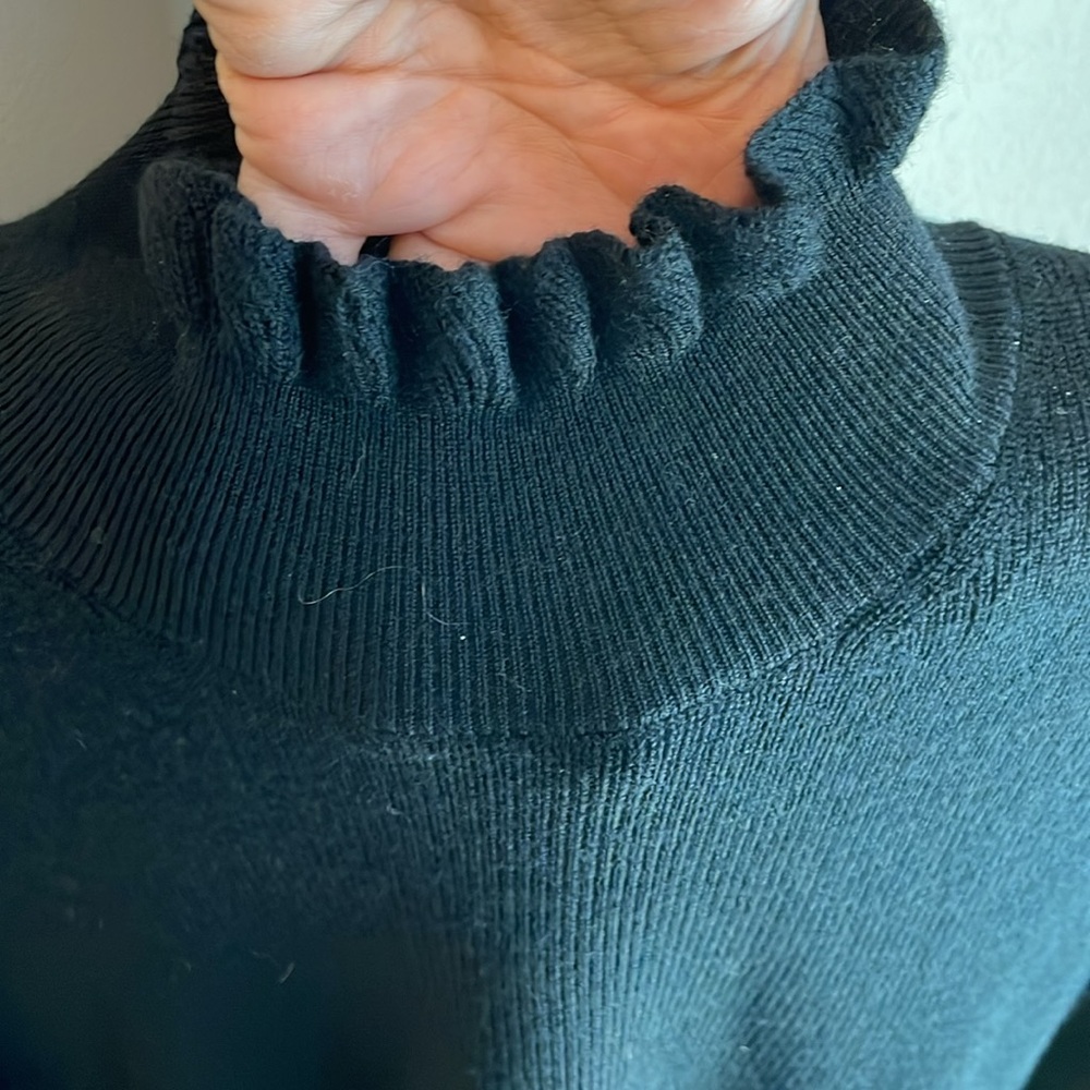 J. Crew Ruffle Neck Merino Wool Blend Sweater - Picture 8 of 10